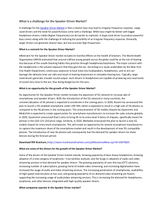 Speaker Driver Market by Device Type, Driver Type, Size, Application