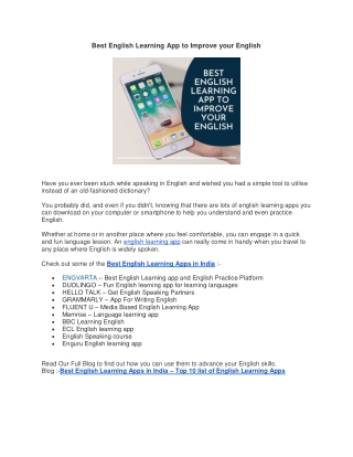 Best English Learning App to Improve your English