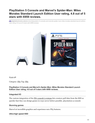 PlayStation 5 Console and Marvel’s Spider-Man