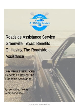Benefits Of Roadside Assistance Service In Greenville, Texas