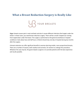 What a Breast Reduction Surgery is Really Like