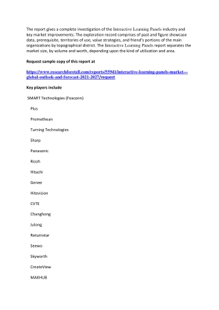 Interactive Learning Panels Market