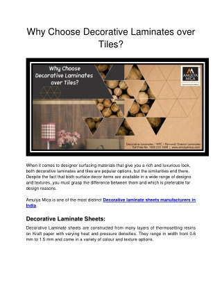 Why Choose Decorative Laminates over Tiles_