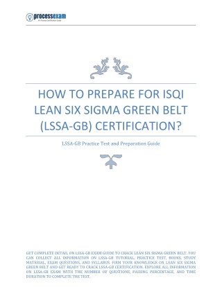 How to Prepare for iSQI Lean Six Sigma Green Belt (LSSA-GB) Certification?