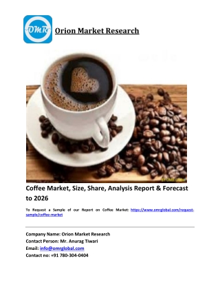Coffee Market Trends, Size, Competitive Analysis and Forecast 2020-2026