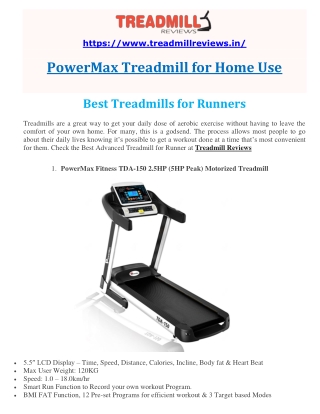 Best Treadmills for Runners