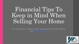 Financial Tips To Keep in Mind When Selling