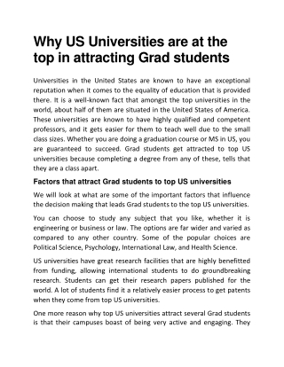 why US university are at the top at attracting grad students