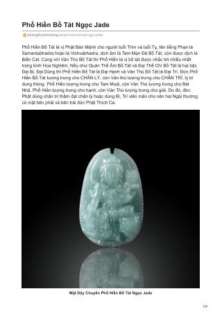 Phổ Hiền Bồ Tát Ngọc Jade