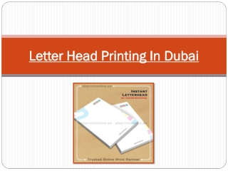 Letter Head Printing In Dubai Use It To Improve Your Brand