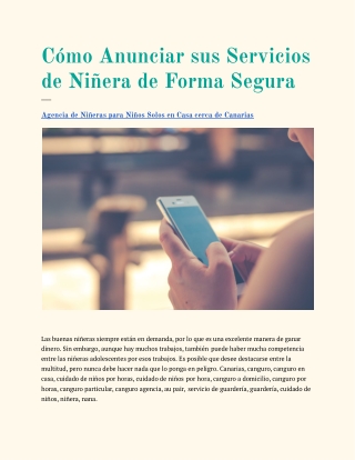 Agencia de Niñeras para Niños Solos en Casa cerca de Canarias