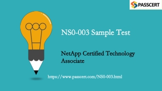 NetApp Certified Technology Associate NS0-003 Exam Dumps