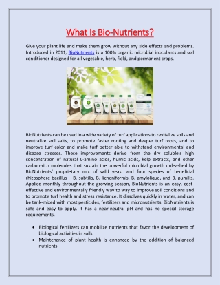 What Is Bio-Nutrients?