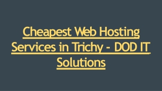 Web Hosting Services - DOD IT Solutions