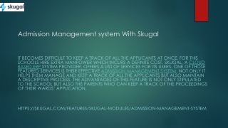 Admission Management system With Skugal