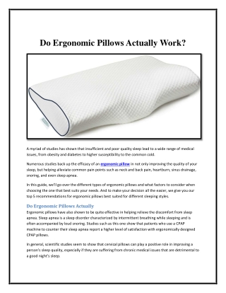 Do Ergonomic Pillows Actually Work