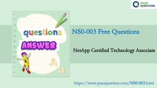NetApp Certified Technology Associate NS0-003 Practice Test Questions