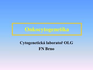 Onkocytogenetika