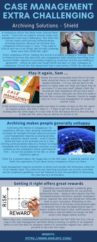 Shield - Archiving Solutions Making Case Management Extra Challenging