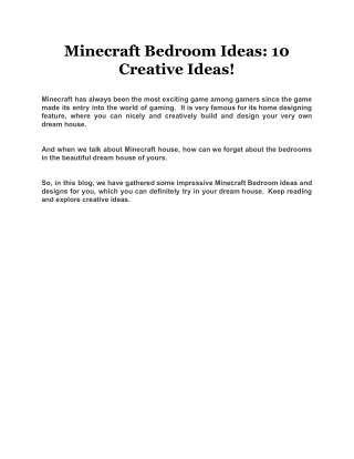 Minecraft Bedroom Ideas 10 Creative Ideas!