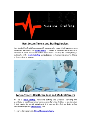 Best Locum Tenens and Staffing Services