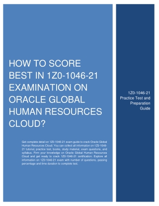 How to Score Best in 1Z0-1046-21 Examination on Oracle Global Human Resources Cl