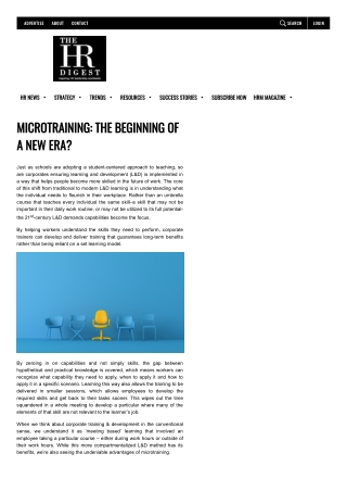Can Microtraining become the dawn of a new era?