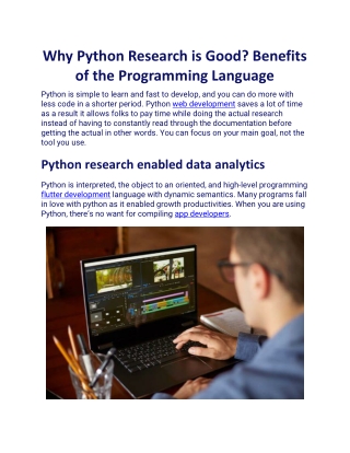 Why Python Research is Good Benefits of the Programming Language