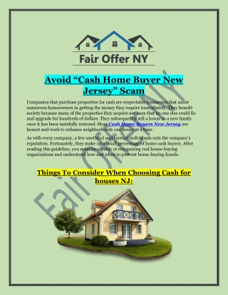 Cash Home Buyers in New Jersey | Fair Offer NY