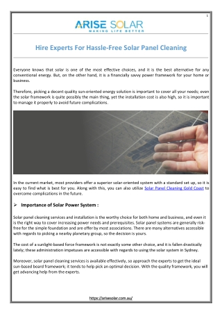 Hire Experts For Hassle-Free Solar Panel Cleaning