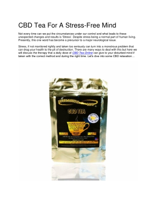 Organic CBD Tea Bags Online