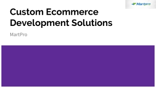 Custom Ecommerce Development Solutions