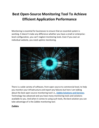 Best Open-Source Monitoring Tool To Achieve Efficient Application Performance