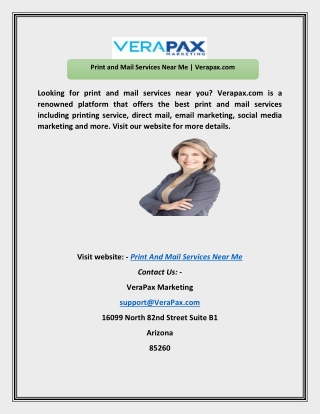 Print anPrint and Mail Services Near Me | Verapax.comd Mail Services Near Me