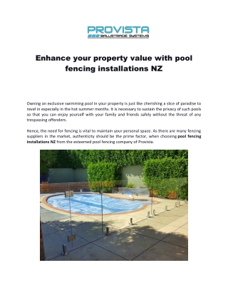 Enhance your property value with pool fencing installations NZ