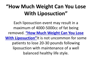 How Much Weight Can You Lose With