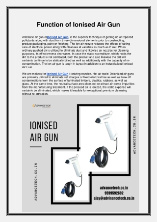 Function of Ionised Air Gun