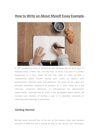 How to Write an About Myself Essay Example