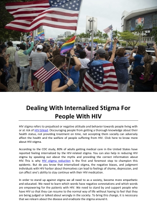 Dealing With Internalized Stigma For People With HIV