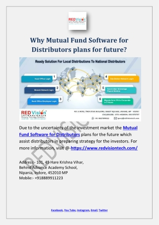 Why Mutual Fund Software for Distributors plans for future