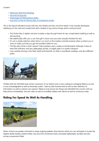 Just How To Pick An Electric Bicycle.