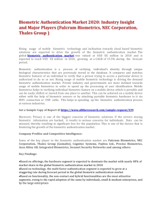 Biometric Authentication Market