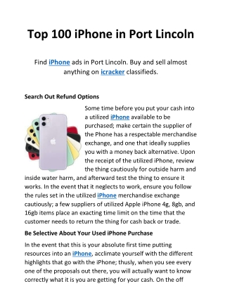 Top 100 iPhone in Port Lincoln