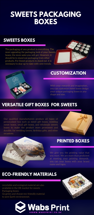 Wabs Print & Packaging offering Custom Sweet Packaging Boxes in the UK