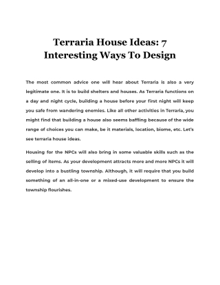 Terraria House Ideas 7 Interesting Ways To Design