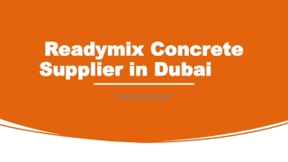 Readymix Concrete Supplier in Dubai