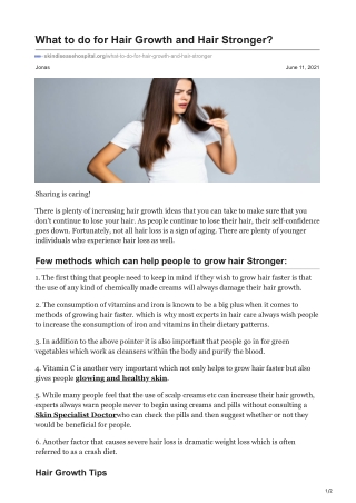 What to do for Hair Growth and Hair Stronger