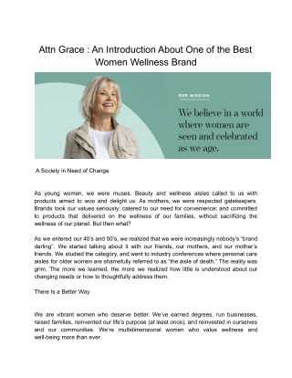 Attn Grace An Introduction About One of the Best Women Wellness Brand