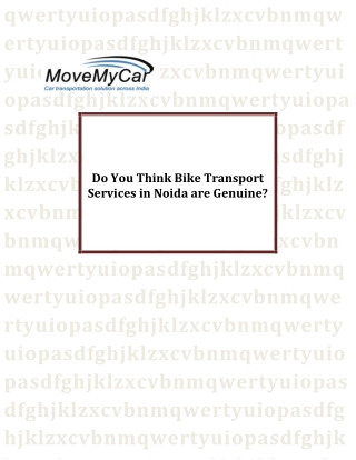 We Provide The Best Bike Transport Services in Noida