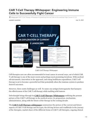 CAR T-Cell Therapy Whitepaper